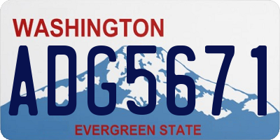 WA license plate ADG5671