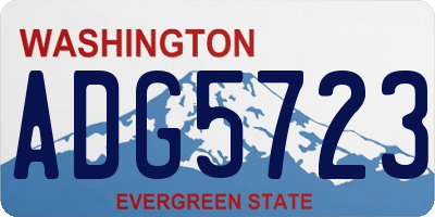 WA license plate ADG5723