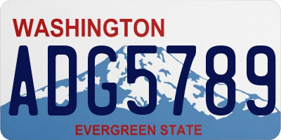 WA license plate ADG5789