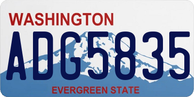 WA license plate ADG5835