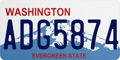 WA license plate ADG5874