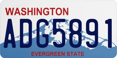 WA license plate ADG5891