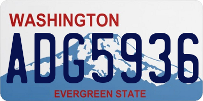 WA license plate ADG5936
