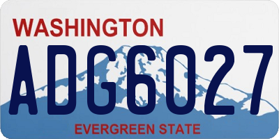 WA license plate ADG6027
