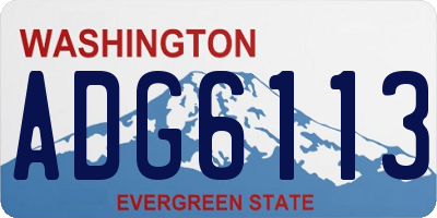 WA license plate ADG6113