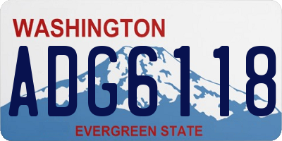 WA license plate ADG6118