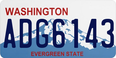 WA license plate ADG6143