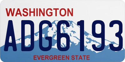 WA license plate ADG6193