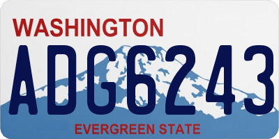WA license plate ADG6243