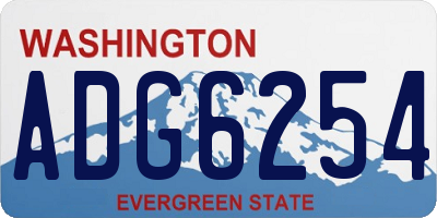WA license plate ADG6254