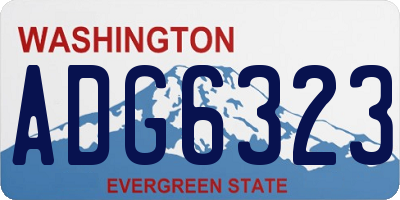 WA license plate ADG6323