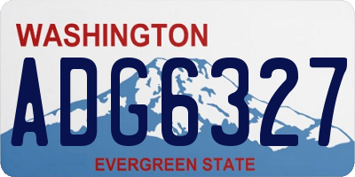 WA license plate ADG6327