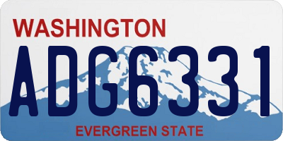 WA license plate ADG6331