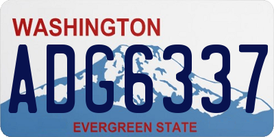 WA license plate ADG6337