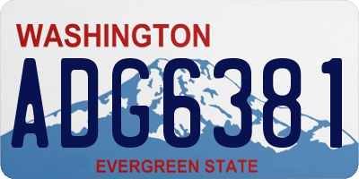 WA license plate ADG6381