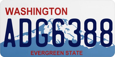 WA license plate ADG6388