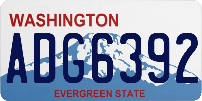 WA license plate ADG6392