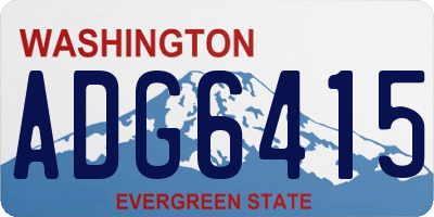 WA license plate ADG6415