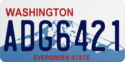 WA license plate ADG6421