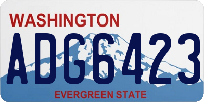 WA license plate ADG6423