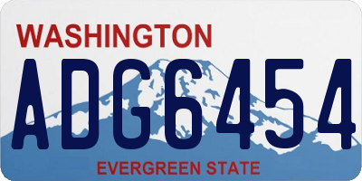 WA license plate ADG6454