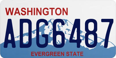 WA license plate ADG6487