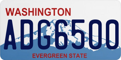 WA license plate ADG6500