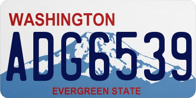WA license plate ADG6539