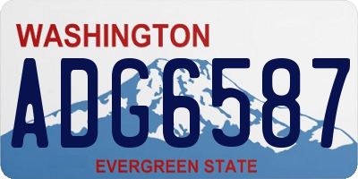 WA license plate ADG6587
