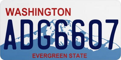 WA license plate ADG6607