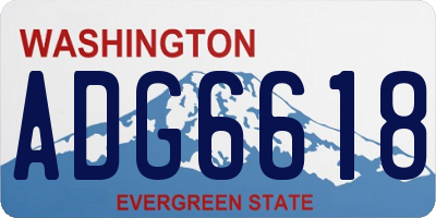 WA license plate ADG6618