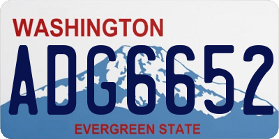 WA license plate ADG6652