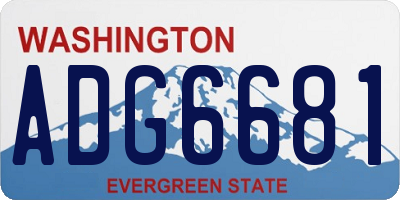 WA license plate ADG6681