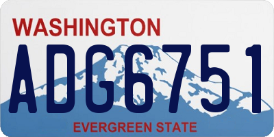 WA license plate ADG6751
