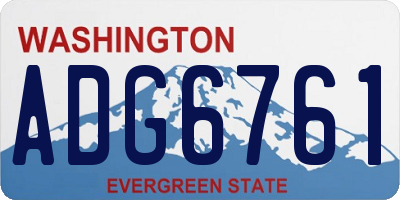 WA license plate ADG6761