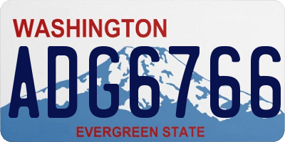 WA license plate ADG6766