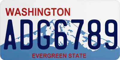WA license plate ADG6789