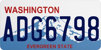 WA license plate ADG6798