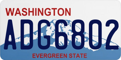WA license plate ADG6802