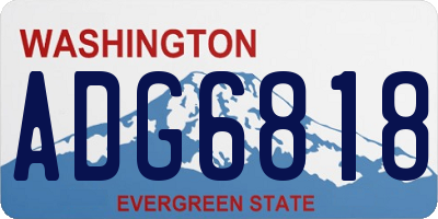 WA license plate ADG6818