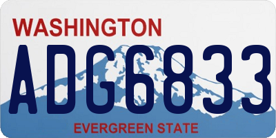 WA license plate ADG6833