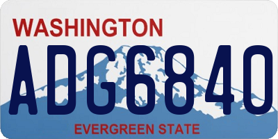 WA license plate ADG6840