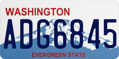 WA license plate ADG6845