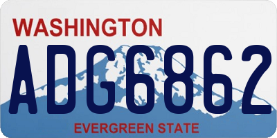 WA license plate ADG6862