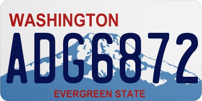 WA license plate ADG6872