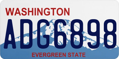 WA license plate ADG6898