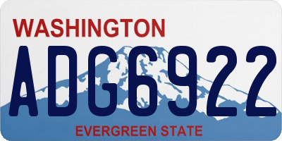 WA license plate ADG6922