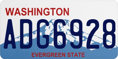 WA license plate ADG6928