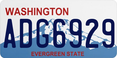 WA license plate ADG6929
