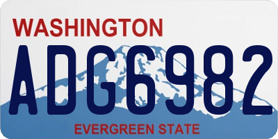 WA license plate ADG6982